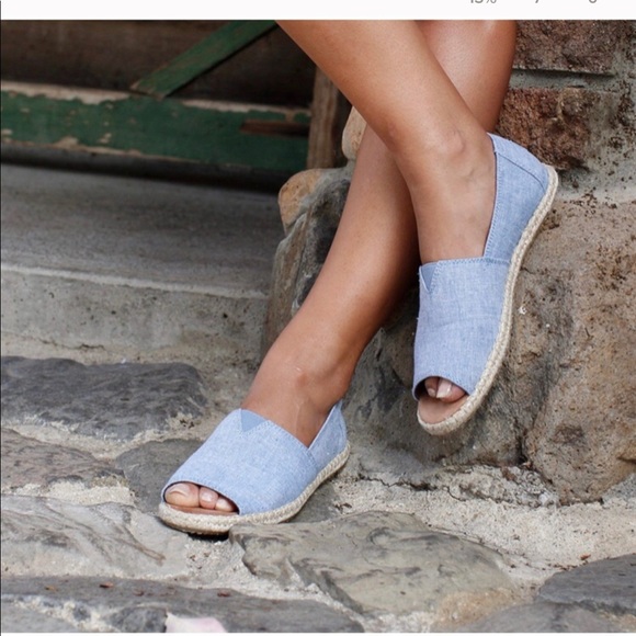Toms open toe blue espadrille - Picture 2 of 7